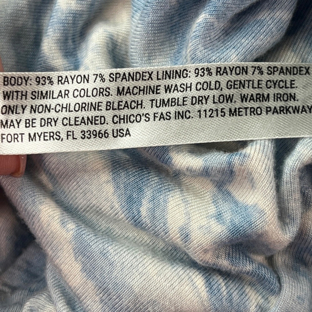 Soma Blue White Marble Swirl Print Chemise Nightgown Sleep Dress Womens Medium - Picture 6 of 7